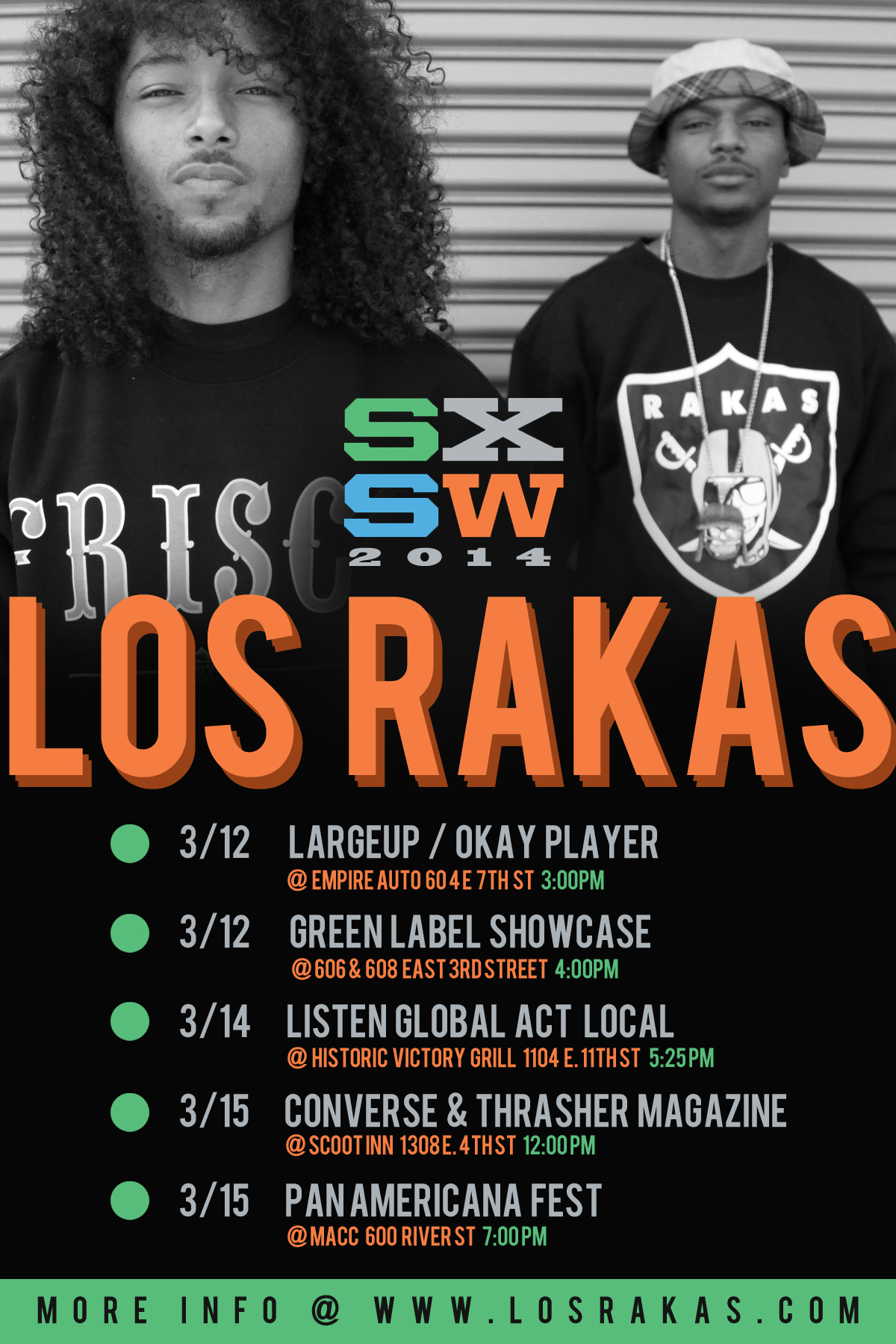 #RakasInSXSW: Los Rakas in Austin; Schedule!